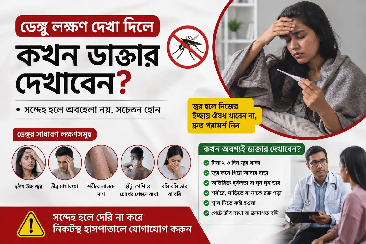 খুলনায় ডেঙ্গু সন্দেহ হলে কখন, কোন ডাক্তার দেখাবেন